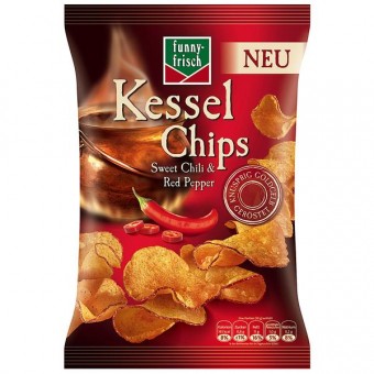 Funny-Frisch Kessel Chips Sweet Chili&Red Pepper 10x 120g 